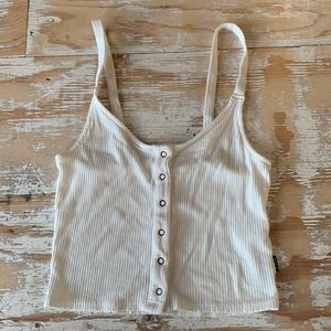 RVCA cream colored button up tank top